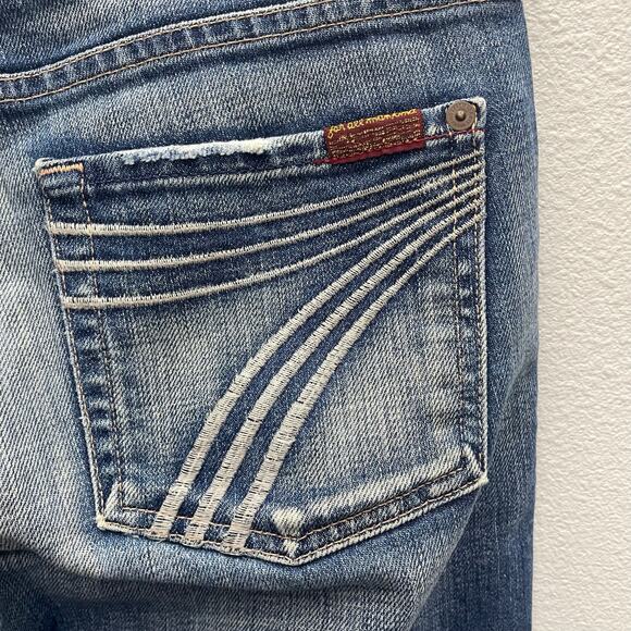 7 For All Mankind Dojo Cropped Denim Jeans Size 29 (Marked Damaged) - Picture 12 of 12
